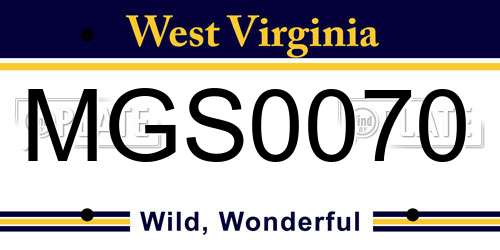 MGS0070 West Virginia License Plate