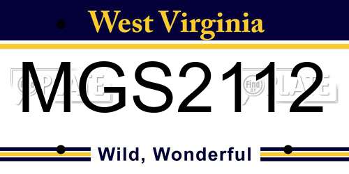 MGS2112 West Virginia License Plate