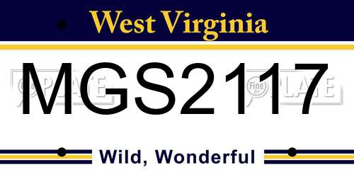 MGS2117 West Virginia License Plate