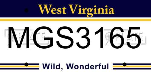 MGS3165 West Virginia License Plate