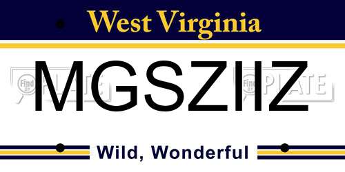 MGSZIIZ West Virginia License Plate