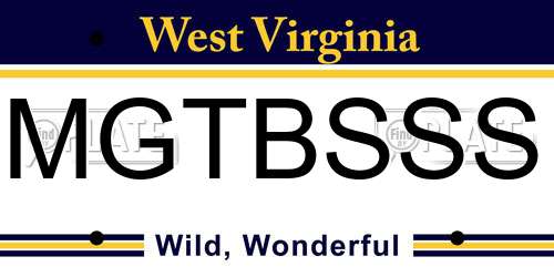 MGTBSSS West Virginia License Plate