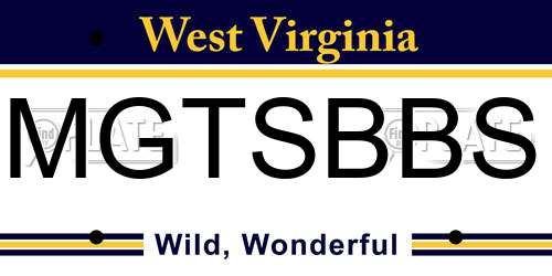 MGTSBBS West Virginia License Plate
