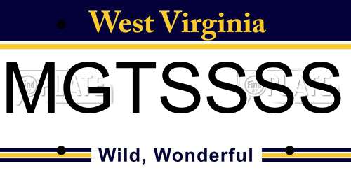 MGTSSSS West Virginia License Plate