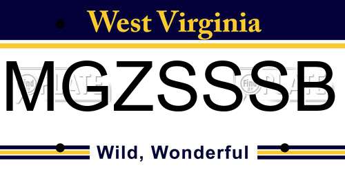 MGZSSSB West Virginia License Plate