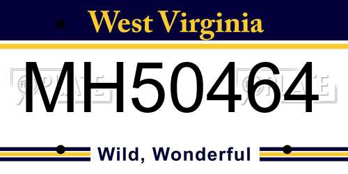 MH50464 West Virginia License Plate