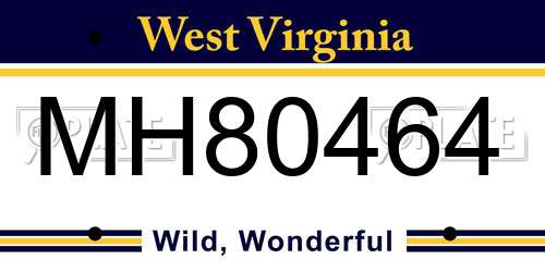 MH80464 West Virginia License Plate