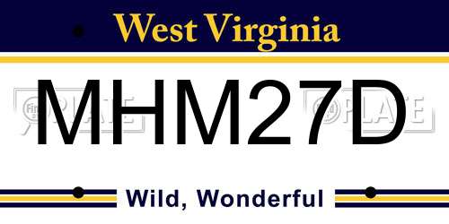 MHM27D West Virginia License Plate