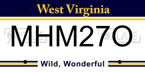 MHM27O West Virginia License Plate