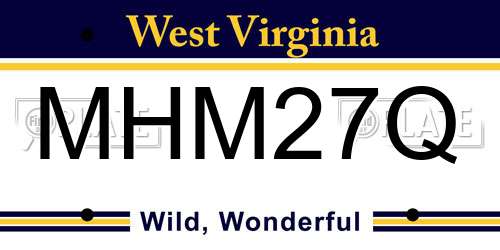 MHM27Q West Virginia License Plate