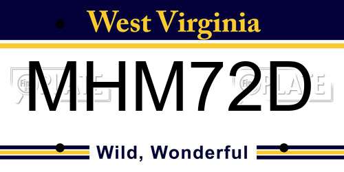 MHM72D West Virginia License Plate