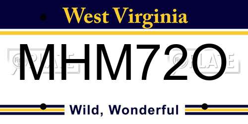 MHM72O West Virginia License Plate