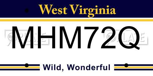 MHM72Q West Virginia License Plate