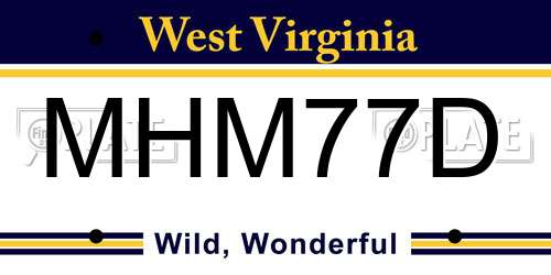 MHM77D West Virginia License Plate