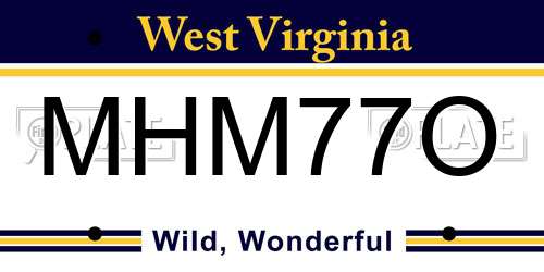 MHM77O West Virginia License Plate