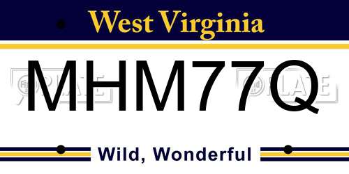 MHM77Q West Virginia License Plate
