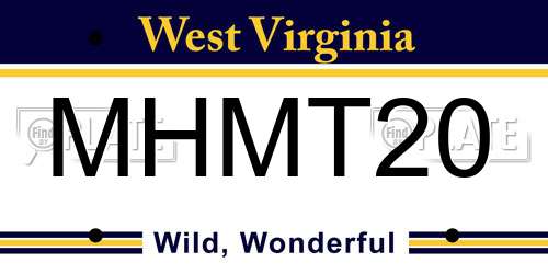 MHMT20 West Virginia License Plate