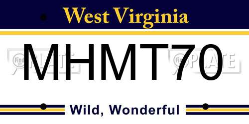 MHMT70 West Virginia License Plate