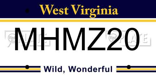 MHMZ20 West Virginia License Plate