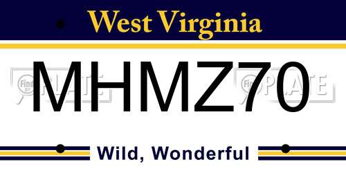 MHMZ70 West Virginia License Plate