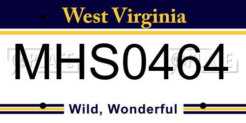 MHS0464 West Virginia License Plate