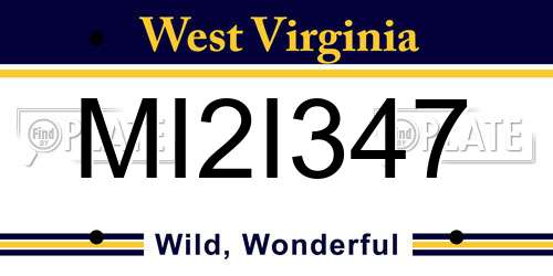 MI2I347 West Virginia License Plate