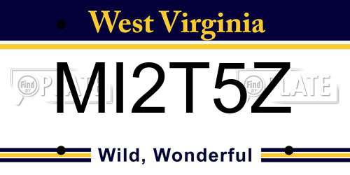 MI2T5Z West Virginia License Plate