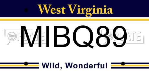 MIBQ89 West Virginia License Plate