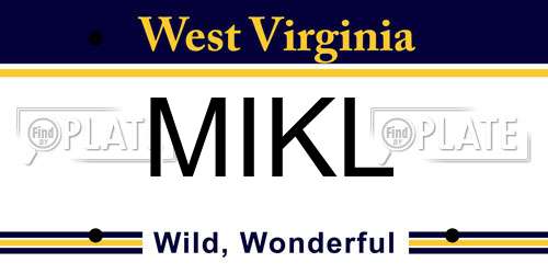 MIKL West Virginia License Plate