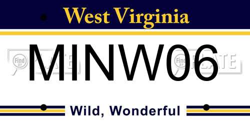 MINW06 West Virginia License Plate