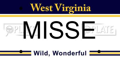 MISSE West Virginia License Plate