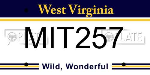 MIT257 West Virginia License Plate