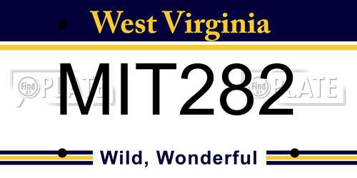 MIT282 West Virginia License Plate