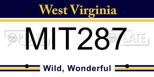 MIT287 West Virginia License Plate
