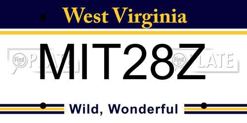 MIT28Z West Virginia License Plate