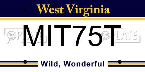 MIT75T West Virginia License Plate