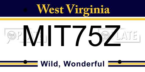 MIT75Z West Virginia License Plate