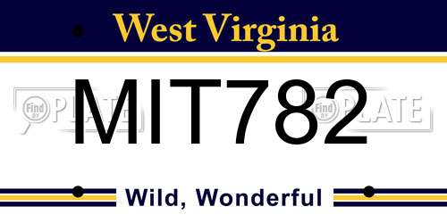 MIT782 West Virginia License Plate