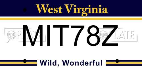 MIT78Z West Virginia License Plate