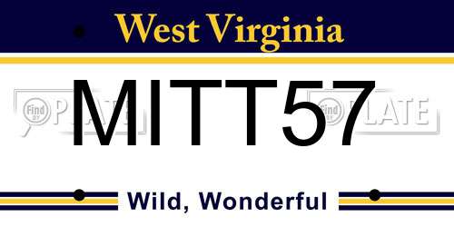 MITT57 West Virginia License Plate
