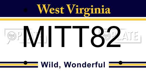 MITT82 West Virginia License Plate