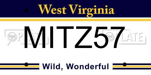 MITZ57 West Virginia License Plate