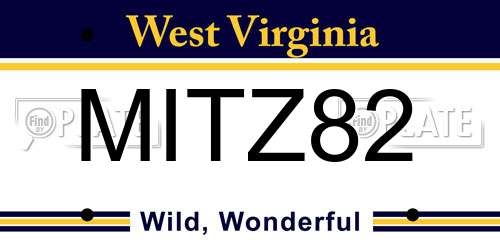 MITZ82 West Virginia License Plate