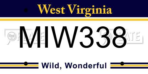 MIW338 West Virginia License Plate
