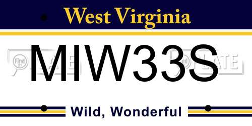 MIW33S West Virginia License Plate