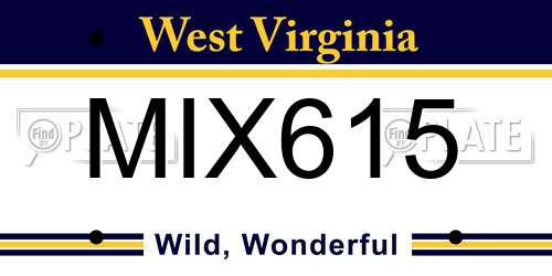 MIX615 West Virginia License Plate
