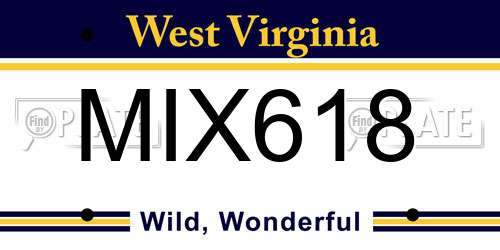 MIX618 West Virginia License Plate