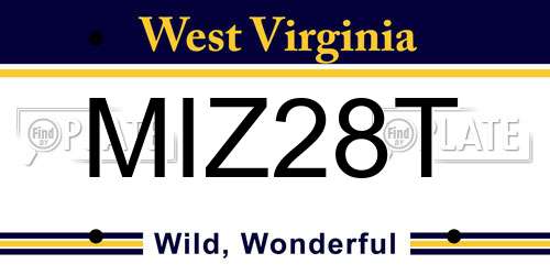 MIZ28T West Virginia License Plate