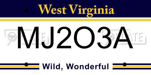 MJ2O3A West Virginia License Plate