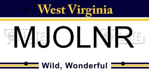 MJOLNR West Virginia License Plate